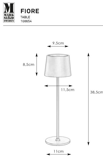 Lampă LED reîncărcabilă dimabilă Markslöjd 108654 FIORE LED/2W/5V IP44 38cm alb