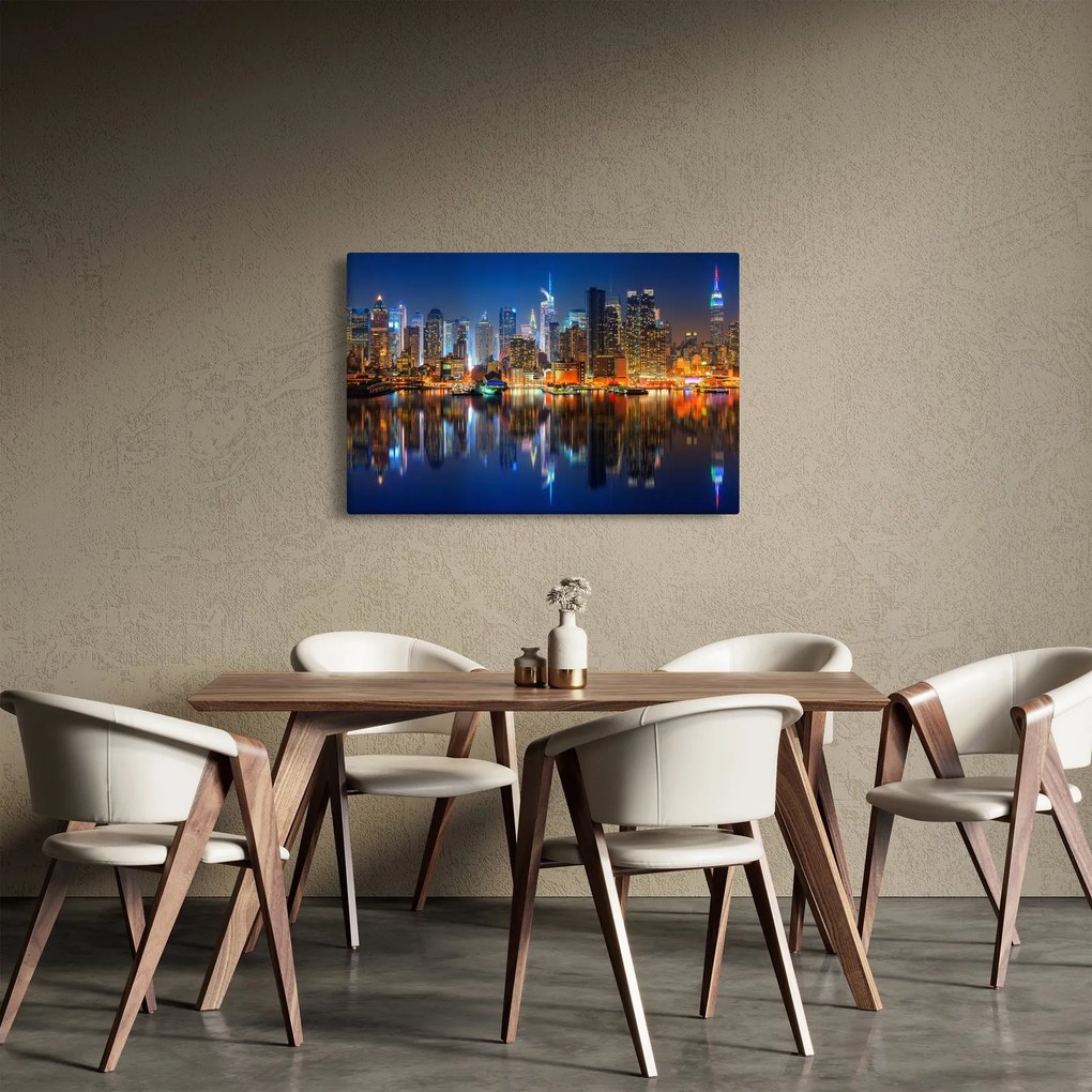 Tablou cu Manhattan noaptea (90x60 cm)