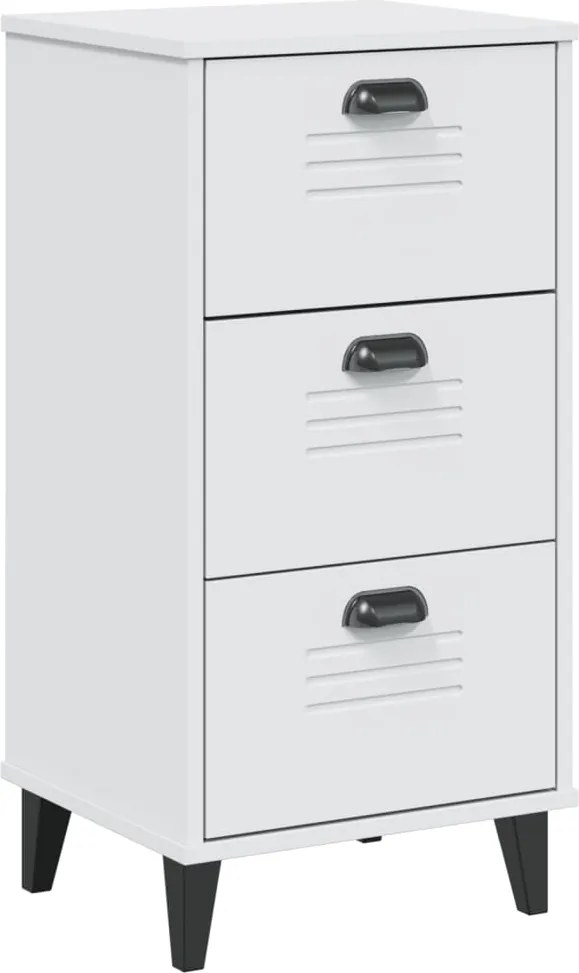 vidaXL Noptieră „VIKEN”, alb, lemn prelucrat