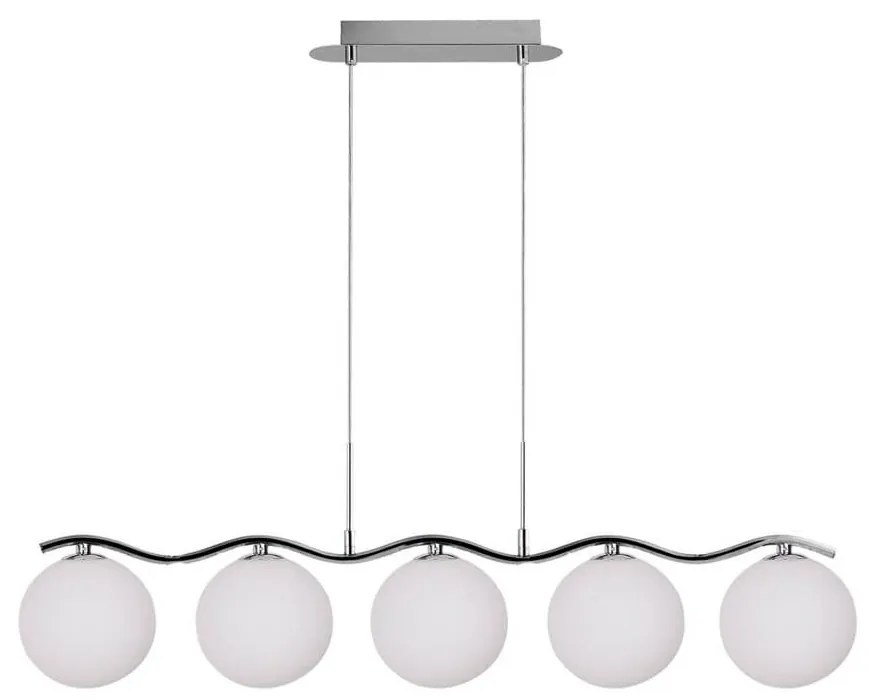 Lustră argintie cu abajur din sticlă 12x86 cm Ramon – Candellux Lighting