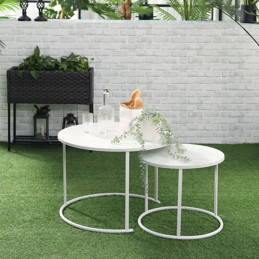 Outsunny set mese rotunde, bistro, Ф70x 50cm, Ф50x43cm | Aosom Romania