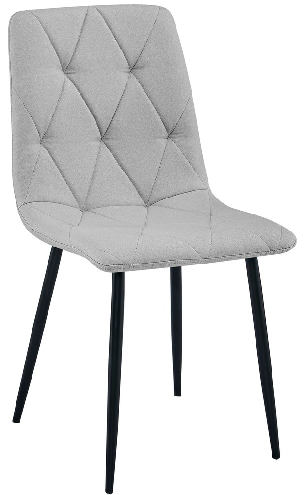 Scaun Bucatarie/Dining Fido Material Textil Gri Deschis