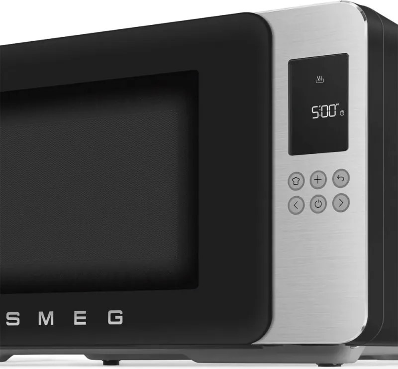 Cuptor cu microunde si gratar 4in1 SMEG Collezione MOC01BLMEU, 1900 W, 29 l, 18 programe, Inchidere lina, Semnal sonor, Ecran LCD, Negru mat