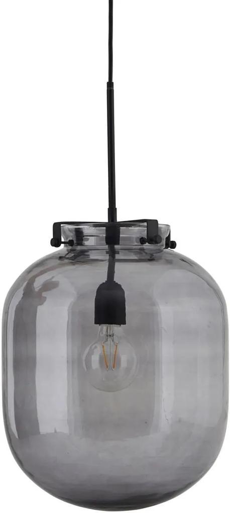 Lampa Suspendata din Sticla si Metal BALL - Sticla Gri diametru(30cm) x inaltime(35cm)