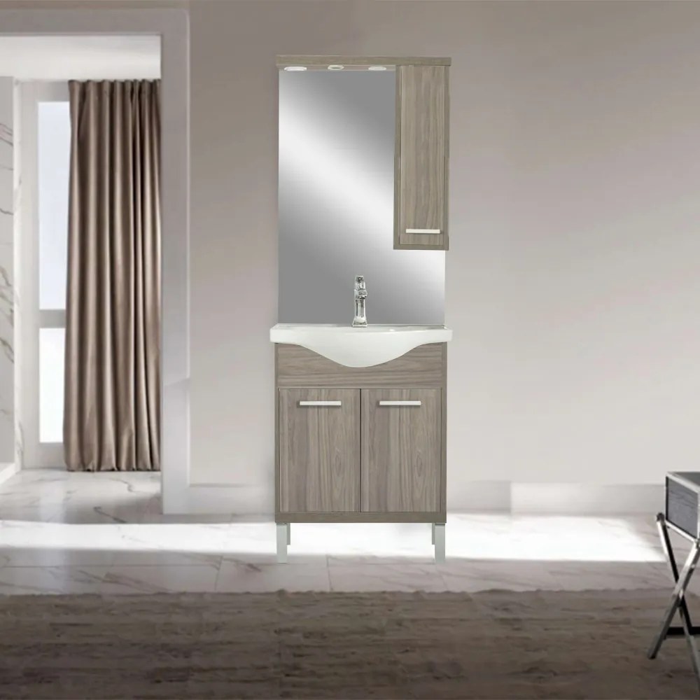 Dulap suspendat cu oglindă Nerva 65 cm, ulm Rauna