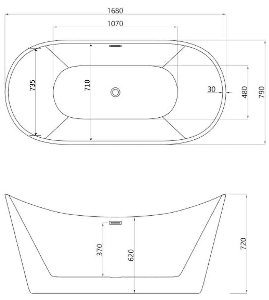 Cada freestanding Juno 170x80 cm