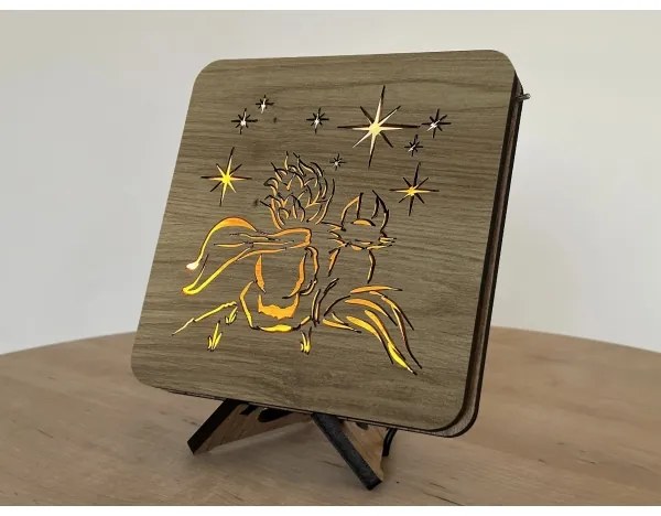 Li-Go 5788/DUB2 - Lampă LED decorativă de masă LED/12W/230V 19x19 cm stejar/Micul Prinț