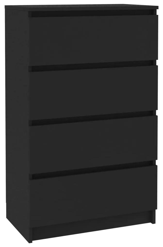800532 vidaXL dulap, negru, 60x35x98,5 cm, lemn compozit