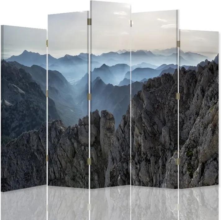 CARO Paravan - Panorama Of Mountains 2 | cinci păr?i | reversibil 180x180 cm