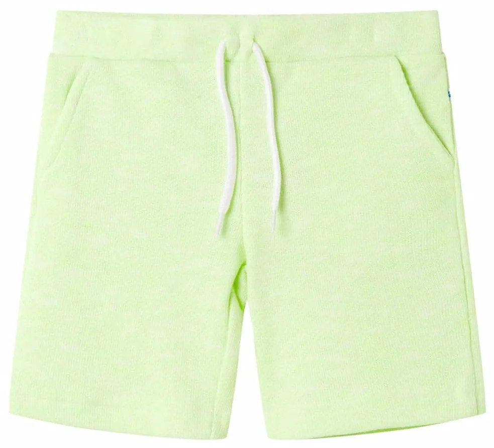 Pantaloni scurți pentru copii cu șnur, galben neon, 140