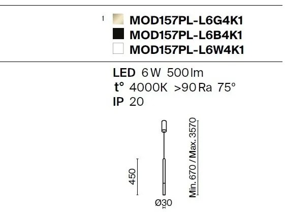 Pendul LED design minimalista Pro Shade auriu