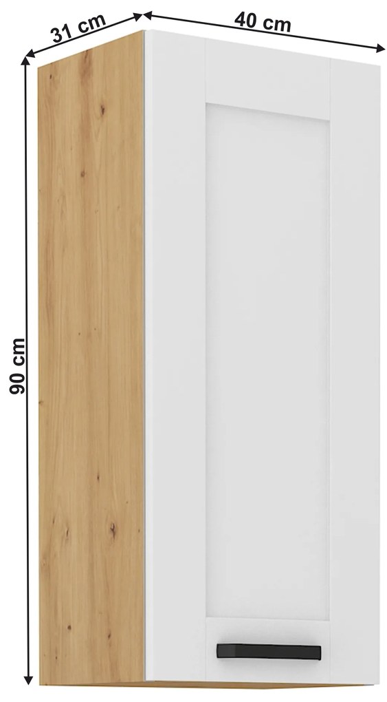 Dulap superior Lesana 2 (alb + stejar artisan) 40 G-90 1F . 1063970