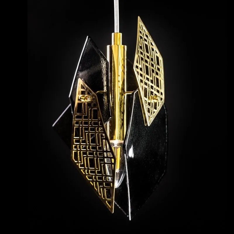 Lustra cu 3 pendule moderna design LUX realizata manual POLYGON