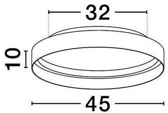 Plafoniera circulara aluminiu alb LED CCT LUMIA 45cm