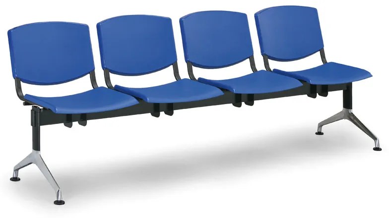 Bancă din plastic de design, 4 locuri, verde