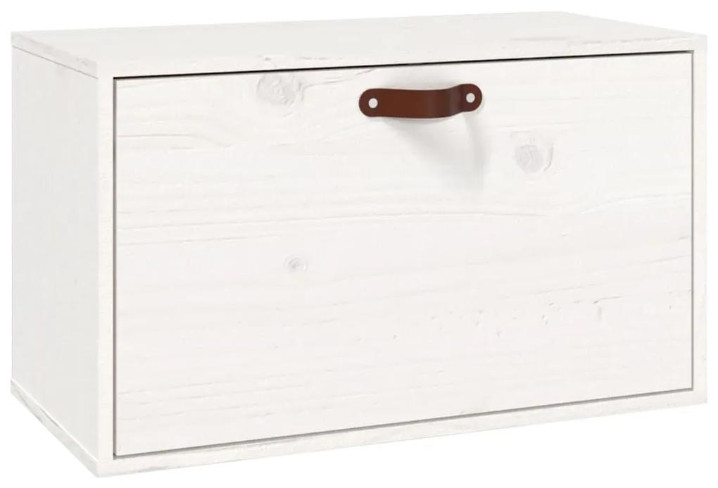 818351 vidaXL Dulap de perete, alb, 60x30x35 cm, lemn masiv de pin