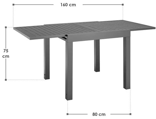 Jusky Masa de gradina Laki 80x80 cm - antracit
