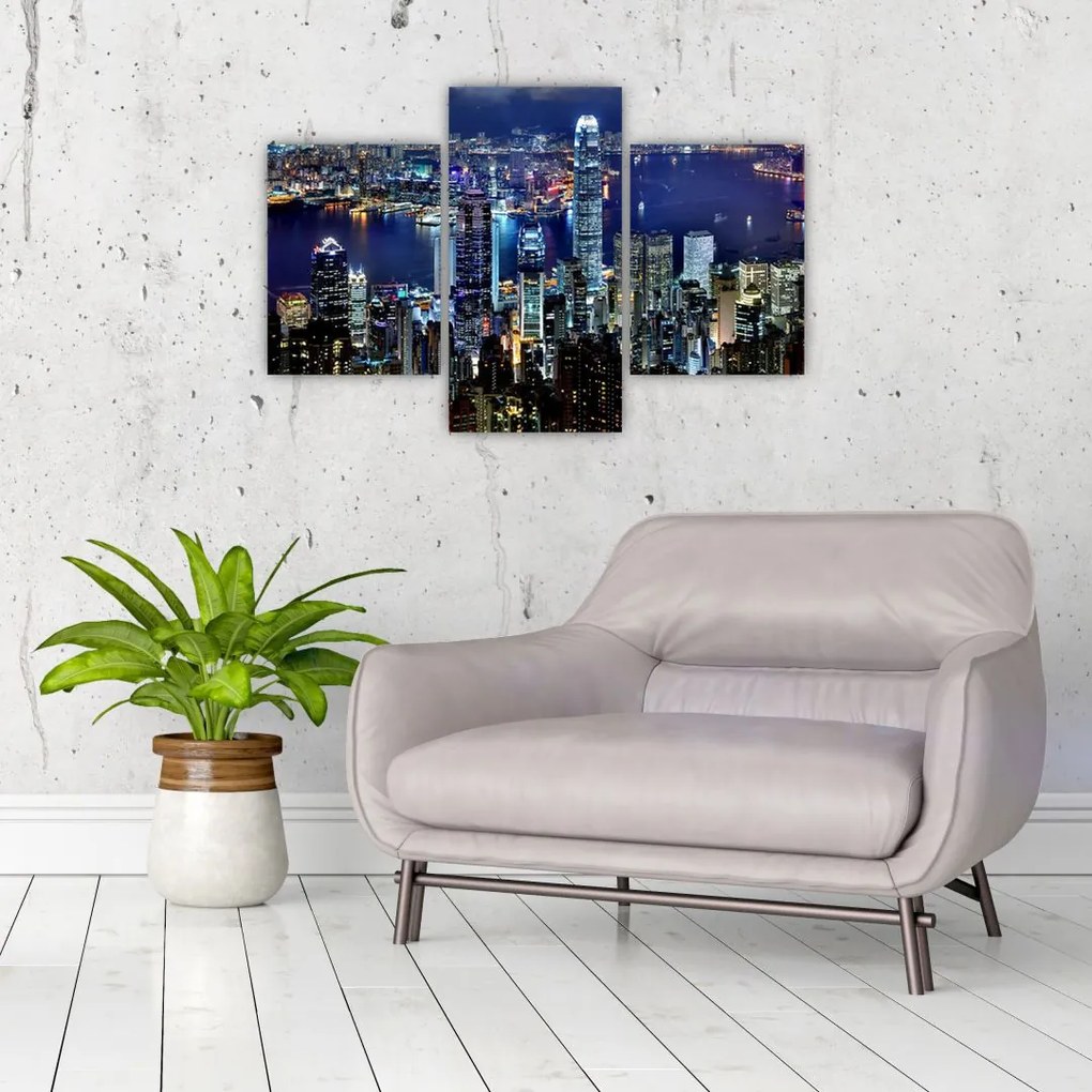Tablou cu zgârie-norii noaptea (90x60 cm)