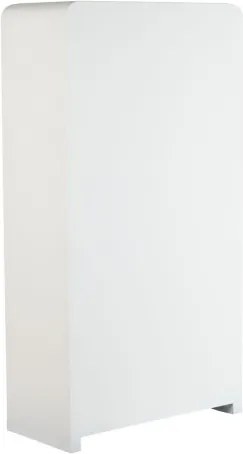 Vitrină din lemn reciclat cu finisaj hormigón alb, 4 uși, 3 polițe, 90 x 43 x 170 cm, „Form"