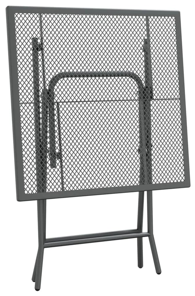 Set mobilier gradina 5 piese antracit plasa metalica expandata Lungime masa 60 cm, 5
