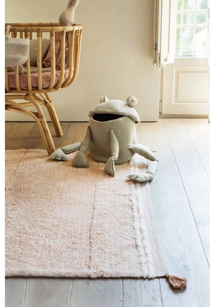 Coș de jucării pentru copii verde deschis din material textil ø 23x35 cm Fred the Frog – Lorena Canals