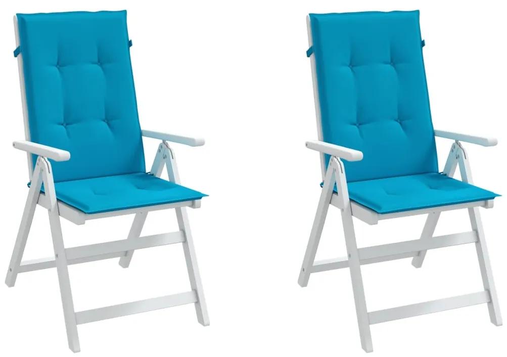 Perne scaun de gradina, 2 buc, albastru, 120x50x3 cm 2, Albastru, 120 x 50 x 3 cm