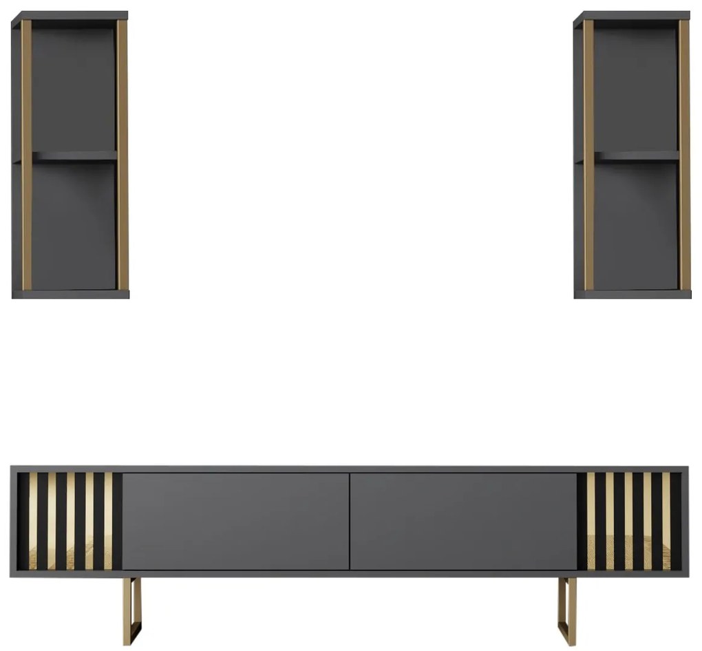 Mobilier living Golden (Antracit + Negru). 1072942