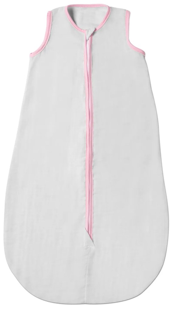 Sac de dormit de vara pentru copii din muselina dubla 3-18 luni Kidizi grey pink, 0.3 tog