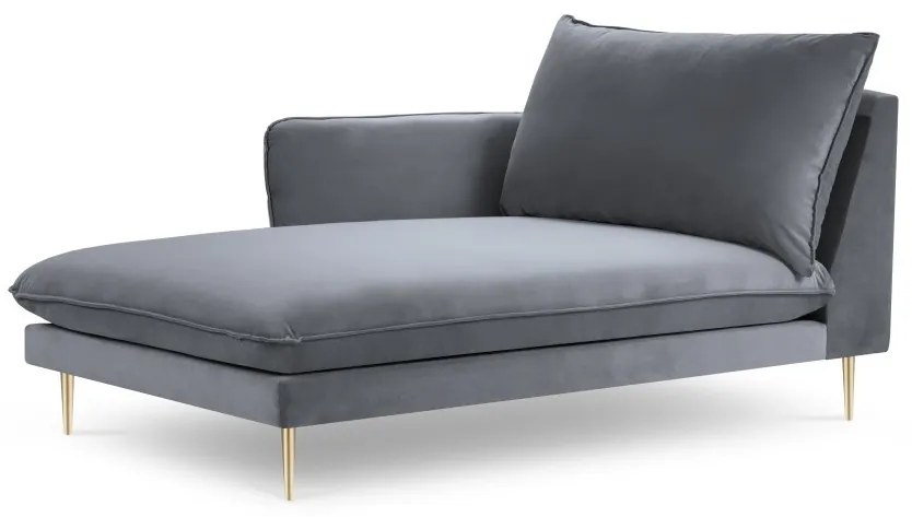Sezlong tapitat Vienna velvet/picioare gold – L170 x l110 x h95
