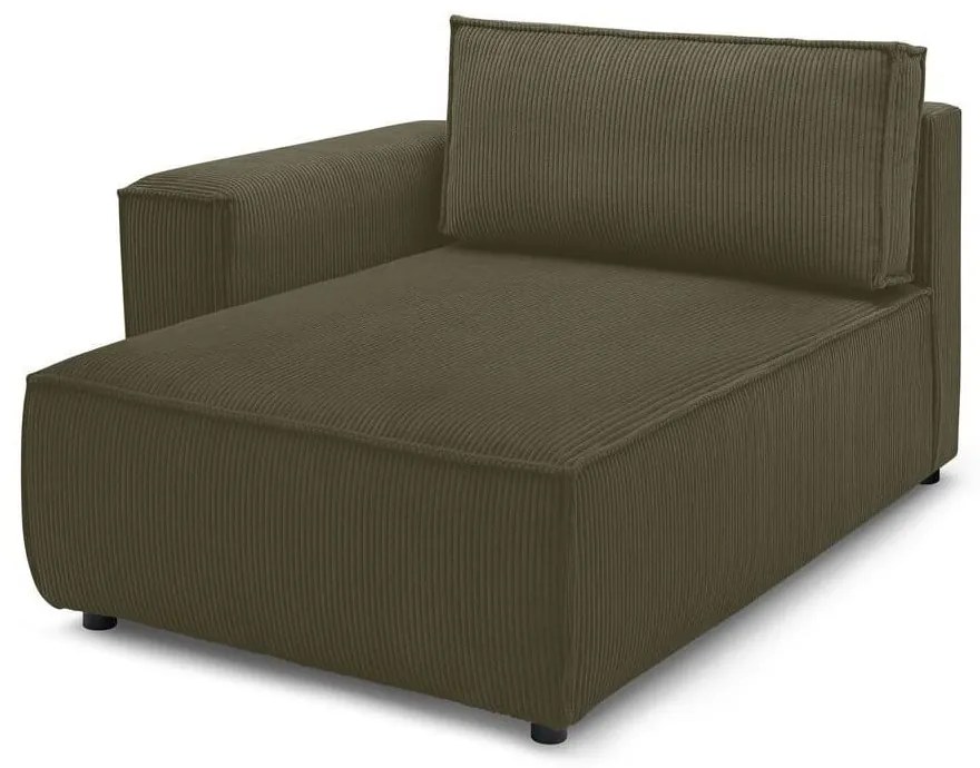 Modul pentru canapea verde deschis cu tapițerie din catifea reiată (cu colț pe partea stângă ) Nihad modular – Bobochic Paris