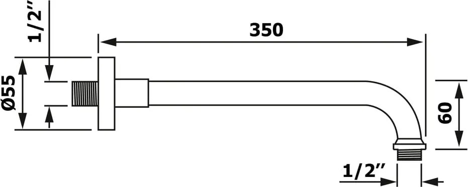 Componentă de conectare pentru duș în culoarea bronz din alamă – Sapho