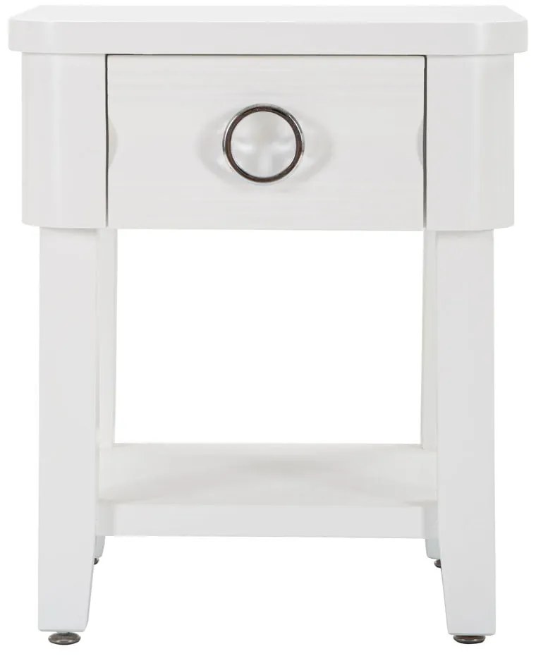 Noptieră albă din lemn masiv de brad Shine – Mauro Ferretti