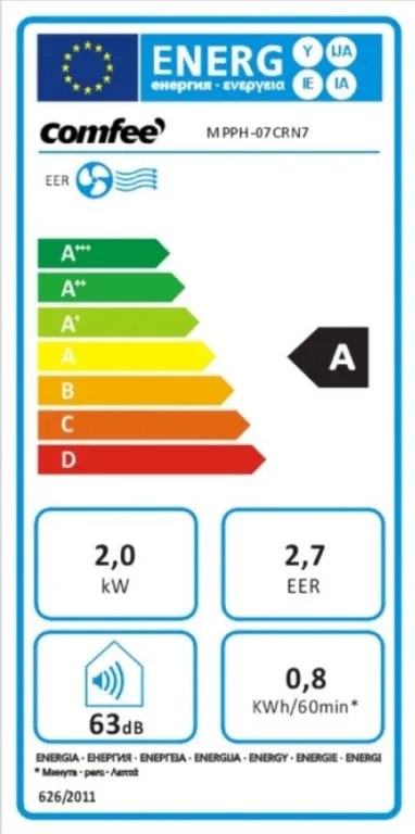 Aer condiționat Midea/Comfee MPPH-07CRN7 mobil,până la 25m2