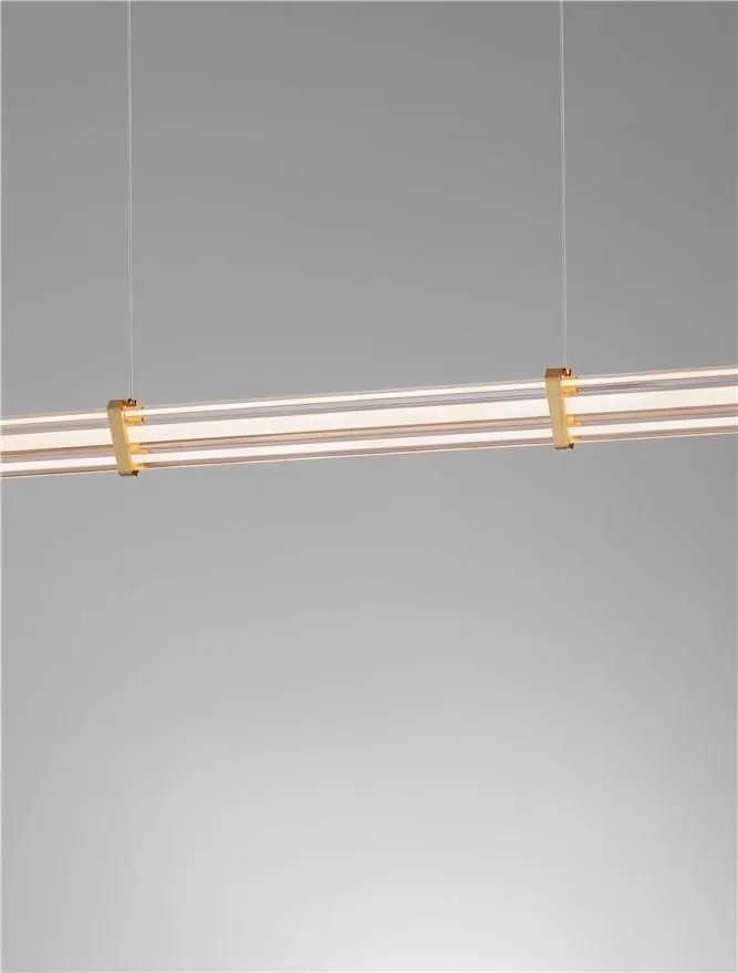 Lustra LED 2700K suspendata design liniar PHEME auriu periat