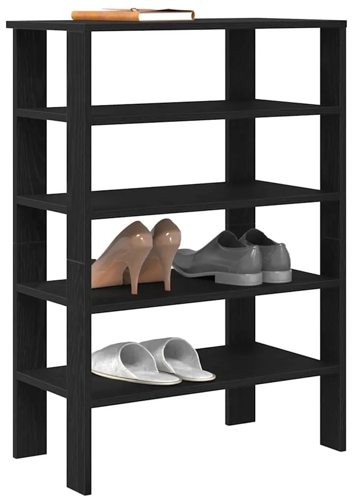 vidaXL Suport pentru pantofi negru 61x32x87,5 cm Lemn prelucrat