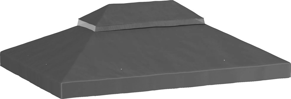 Outsunny Acoperiș de rezervă pentru pavilion, 3 x 4 m, husă de rezervă cu orificii de scurgere, poliester, protecție solară, UPF30+, Gri închis | Aosom Romania