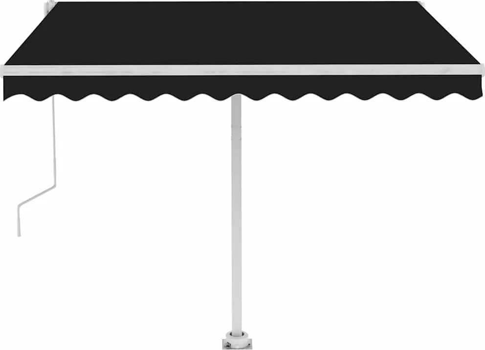vidaXL Copertină autonomă retractabilă automat, antracit, 300x250 cm