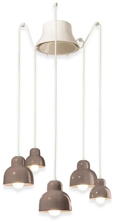 Lustra cu 5 pendule design italian realizat manual din ceramica BERIMBAU