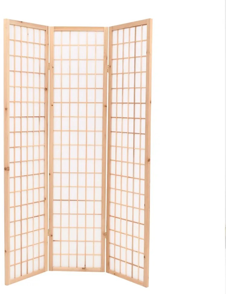 245901 vidaXL Paravan pliabil cu 3 panouri, stil japonez, 120x170 cm, Natural