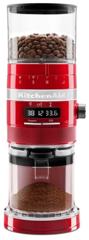 Rasnita de cafea electrica Artisan KitchenAid 5KCG8433ECA, 150W, 340 g, 70 trepte de macinare, Oprire automata, Apple Candy Red