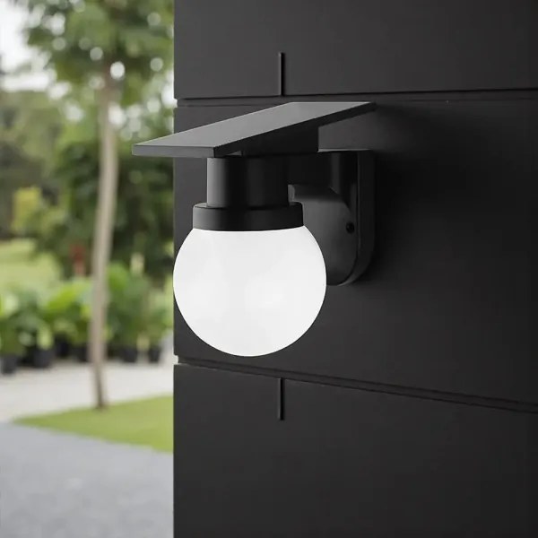 Lampă solară LED de perete LED/3,7V 3000/4000/6400K IP54 1800 mAh neagră + telecomandă