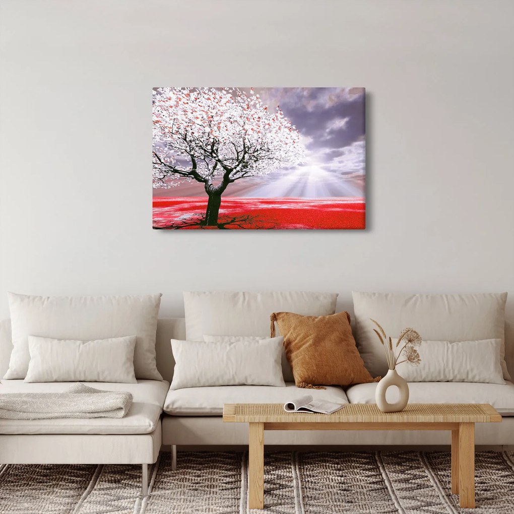Tablou cu pomul roșu (90x60 cm)