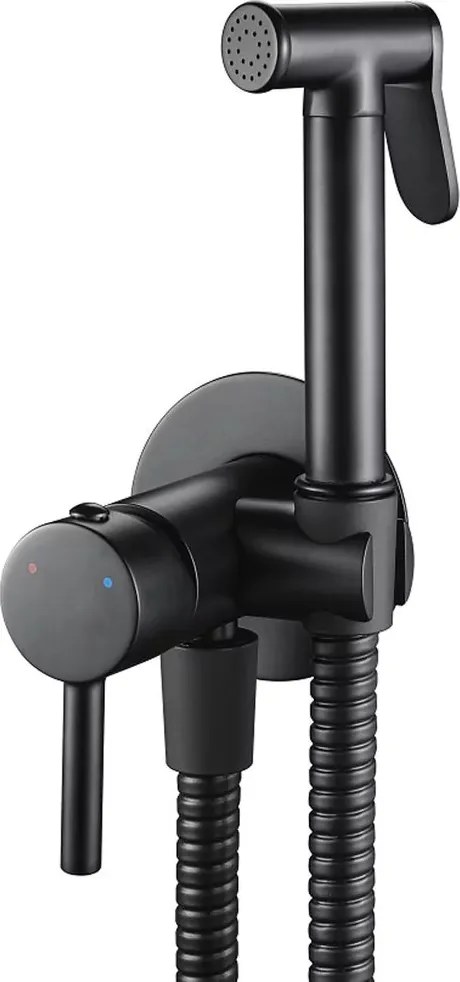 Dus igienic cu baterie negru mat Rea Loop cu baterie incastrata