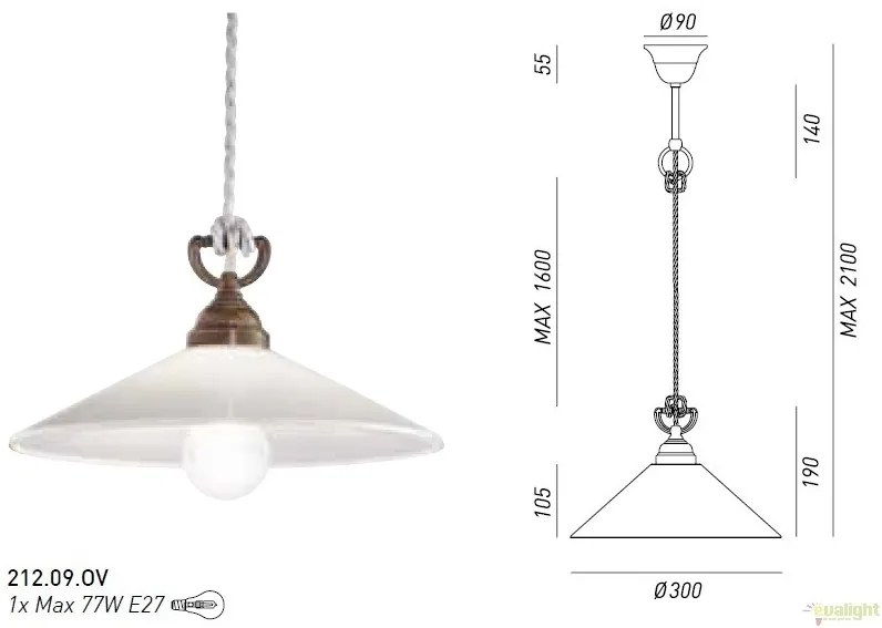 Lustra, Pendul rustic fabricat manual diametru 30cm Tabia 212.09.OV