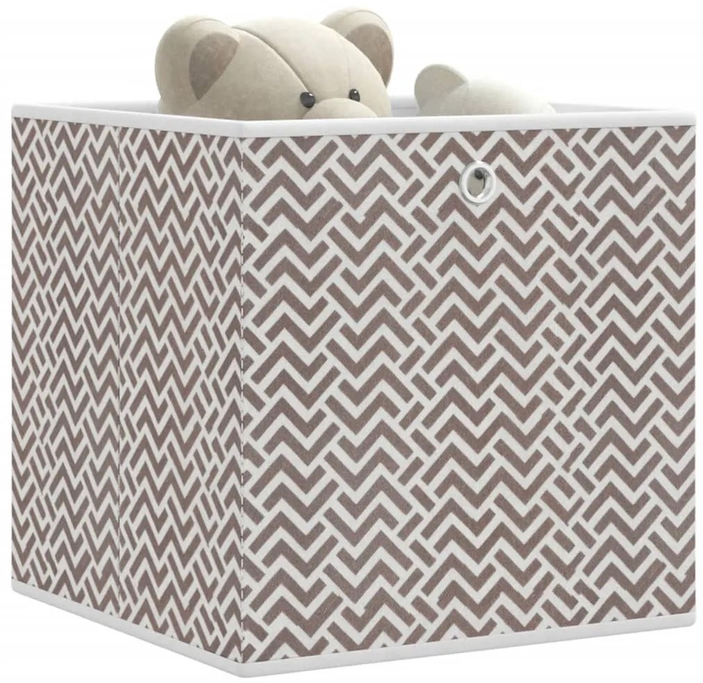 vidaXL Cutii depozitare pliabile 10 buc maro 32x32x32cm textil nețesut