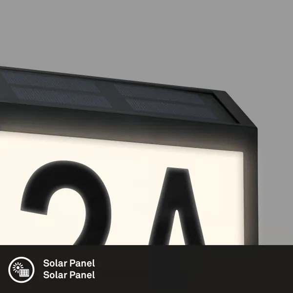 Briloner 3797015 - Placă iluminată solar pentru număr de casă, LED/0,5W/1,2 IP44