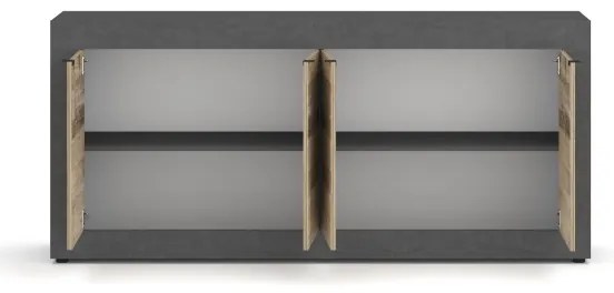 Comodă RUNEA, maro deschis/antracit