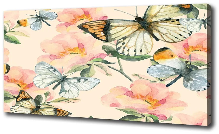 Print pe canvas Fluturi și flori