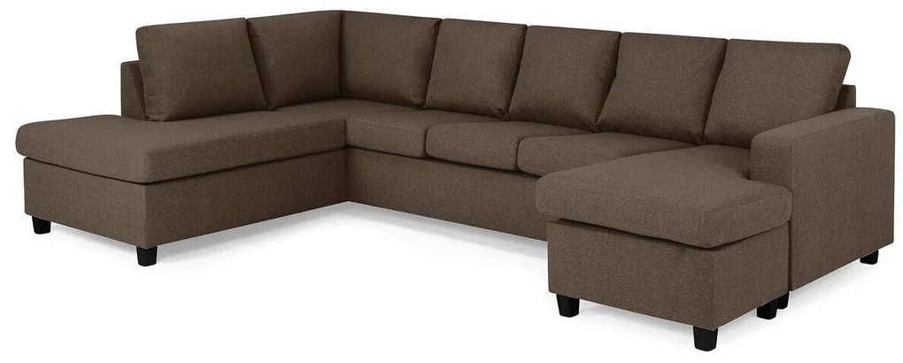 Colțar Scandinavian Choice C174Maro, Negru, 300x195x92cm, 130 kg, Picioare: Plastic