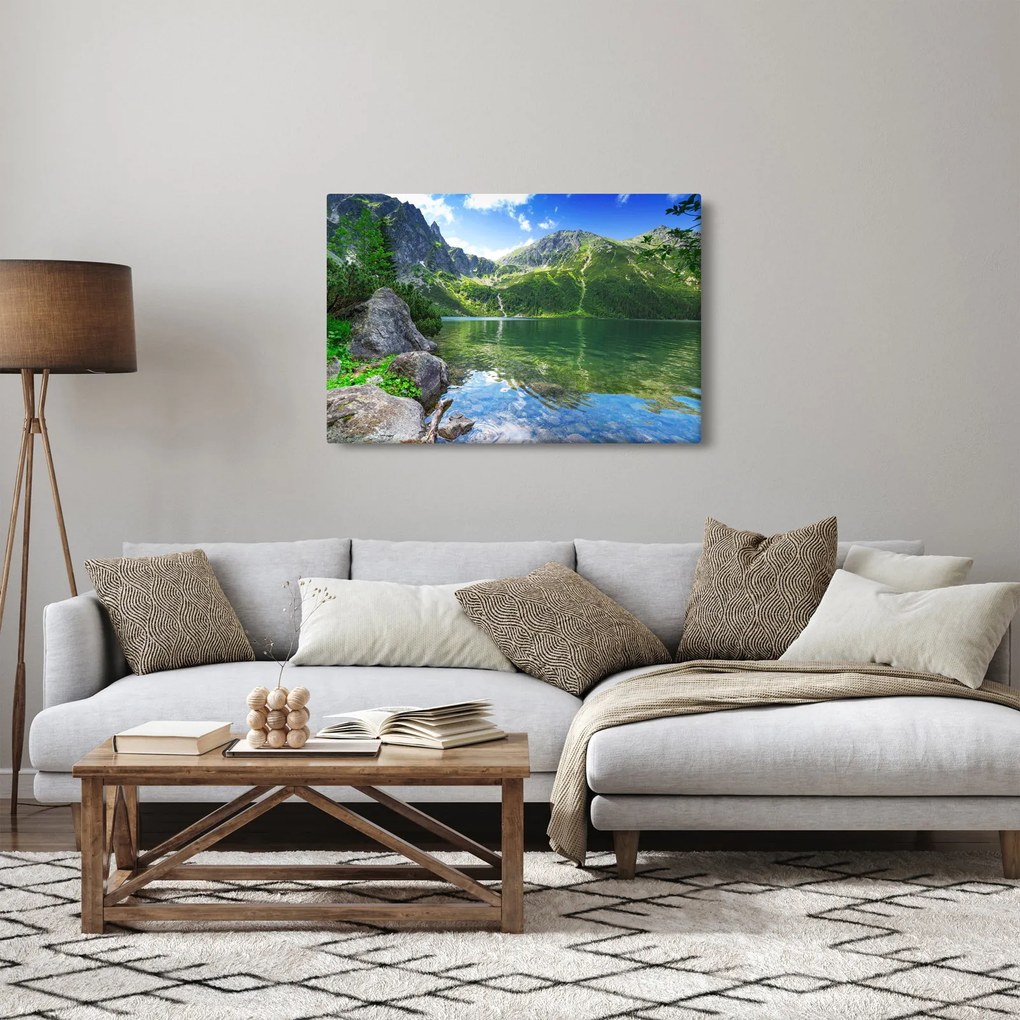 Tablou cu lac în munții Tatra (90x60 cm)